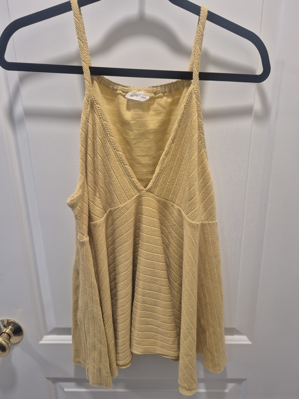 Basket List Honey Yellow Ribbed Knit Tank Top